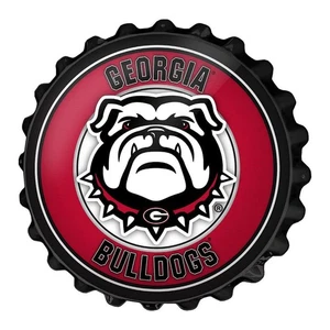 The Fan-Brand 19 in. Georgia Bulldogs Uga Plastic Bottle Cap Decorative Sign - Picture 1 of 5