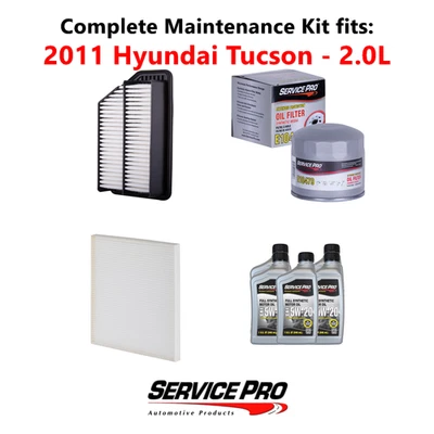 2011 Hyundai Tucson 2.0L Complete Air, Oil & Cabin Filter Kit (5W-20) Foto 1 de 4