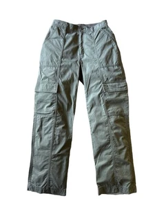 Abercrombie & Fitch Women's 29 8 Army Green Cargo Pants Relaxed Wide Leg Cotton - Picture 1 of 7