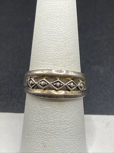 Designer NF Sterlingsilber dekorativer Bandring - Größe 8 - Bild 1 von 5