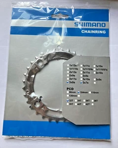 Shimano Alivio M415 7/8-Speed Middle 32T 104mm BCD 4 Bolt Silver Steel Chainring - Picture 1 of 5
