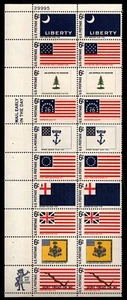 US Sc #1345-54 MNH 1968 Flags - Plate Blk of 20 Randomly selected - Picture 1 of 1