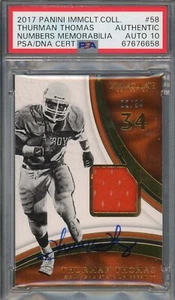 Thurman Thomas 2017 Panini Immaculate Football Signed Card Auto PSA 10 - Picture 1 of 2