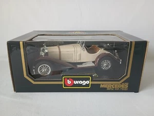 Vintage 1983 Burago 1:18 Scale Die Cast 1928 Tan & Brown Mercedes Benz SSK - Picture 1 of 5