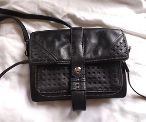 She + Lo Crossbody Lattice Black Leather Mini Bag NWOT - Picture 1 of 1