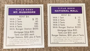 2001 Monopoly National Park Edition Replacement Pieces 2 Purple Property Cards - Picture 1 of 3