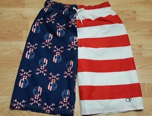 BOYS XXL AMERICAN FLAG OP STARS AND STRIPES RED WHITE & BLUE SHORTS XXL Skulls - Picture 1 of 3