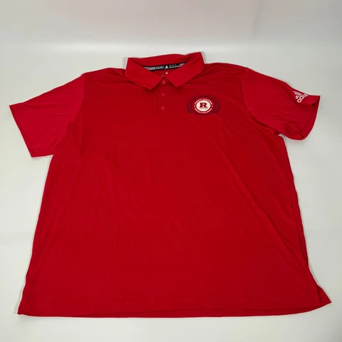 Rutgers Scarlet Knights Adidas Mens Polo Shirt 2XL Extra Large Red NCAA Golf NWT Cover