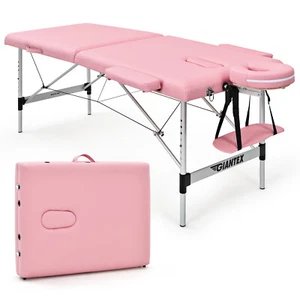 Giantex Adjustable 84"L Portable Massage Table Salon Spa Bed w/ Carry Case - Picture 1 of 24