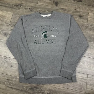Vintage Michigan State Alumni Sweatshirt Adult Medium Gray Spartans Crewneck - Picture 1 of 6