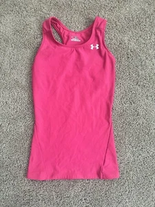 UNDER ARMOUR Women's TANK size Small pink Heat Gear lined fitted - Picture 1 of 5