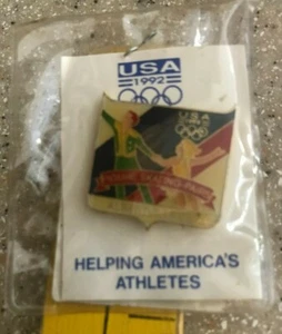 Team USA '92 Albertville Olympia Eiskunstlauf Paar Hut Pin. Handbemalte Anstecknadel. - Bild 1 von 1