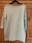 Ladies Size 14 16 Grey Gold Silver Diamante Embellished Sweater Knit Jumper TOP