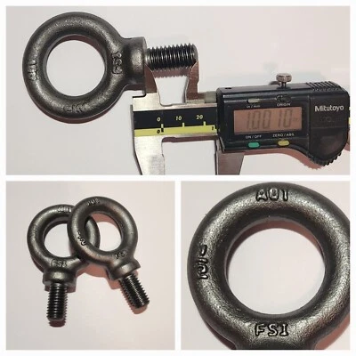 1/2-13 x 1" Thread Lifting Eye Bolt Eyebolt Eyelet Forged Steel QTY 2 - Image 1 of 3