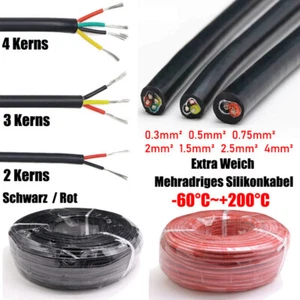 2/3/4 Kerns Extra Weich Silikon Mantelleitung Elektroleitung Stromkabel 0.3~4mm² - Picture 1 of 10