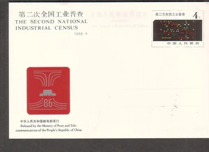 China PRC 1986 unmailed postal card The Second National Industrial Census - Picture 1 of 1