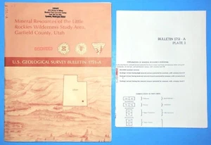 1987 USGS BULL.1751-A MINERAL RESOURCES, LITTLE ROCKIES WILD., GARFIELD CO. UTAH - Picture 1 of 7