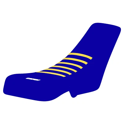 Cubierta de asiento Suzuki Quadracer 250 LT 250R 1987-1992 todo azul/amarillo costillas #245 Foto 1 de 2