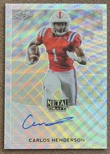 2017 Leaf Metal Draft Autograph Silver Wave Carlos Henderson Rookie #BA-CH1