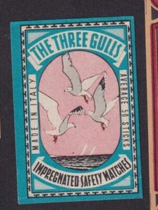 Ancienne étiquette  allumettes Italie BN156927 Oiseau Mouette - Picture 1 of 1