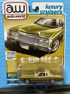 1/64 AUTO WORLD LUXUS CRUISERS 1975 CADILLAC ELDORADO TARRAGON GOLD POLY - Bild 1 von 2