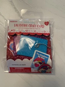 NIP Kids 8+ Valentine Craft Card & Rainbow Foam Keychain Glitter Sparkle VDay Ca - Picture 1 of 4