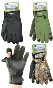 Neoprene Waterproof Fishing Gloves Outdoor Rubber Grips Fold Back Finger & Thumb - Picture 1 of 7