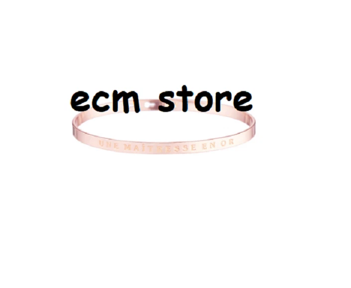 B.A.M Bijoux A Messages Bracelet Jonc Messages laiton Rosé Maîtresse En Or /EBRN - Photo 1/1