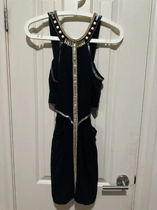 Sass And Bide Mini Dress Black Cut And Polish Size 6 Viscose Embellishments - Picture 1 of 5