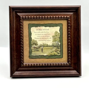 Regalo para Hombre de Dios, Impresión Artística Enmarcada de Golfista con Mensaje. 7,5"" x 7,5"" - Imagen 1 de 3