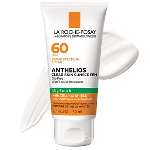 Anthelios Clear Skin Sunscreen Dry Touch SPF 60, Oil Free Sunscreen for Face, Oi - Picture 1 of 10