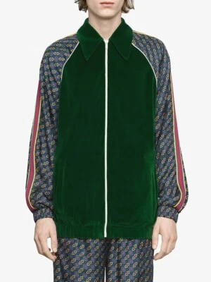 Chaqueta de gran tamaño bimaterial Gucci para hombre nueva con etiquetas estampado de mordida de caballo talla M (precio de venta sugerido por el fabricante $2,200) Foto 1 de 4