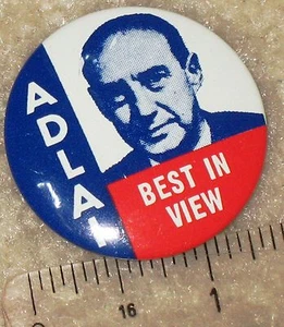Adlai Best In View. Adlai Stevenson Campaign Button 1 1/2" Democrat 52' und '56. - Bild 1 von 3