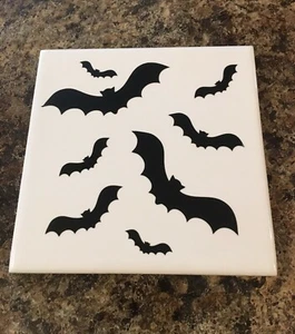 Murciélagos de Halloween montaña rusa, fondo de corcho de vidrio de cerámica - Imagen 1 de 2