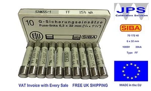 SIBA 70 172 40 FF250mA Ultra Rapid 250mA 1000V DMM DMI Fuse JPSF081 x1/2/5/10 - Picture 1 of 12