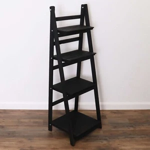 Milltown Merchants Ladder Shelf Distressed Leaning Bookshelf Rustic Home Decor - Picture 1 of 68