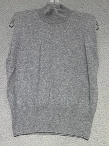 Banana Republic Franca 100% Kaschmir gepolsterte Schulter ärmellos Top Gr. M grau - Bild 1 von 5