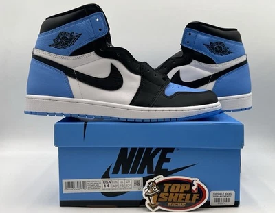 DS New Nike Air Jordan 1 Retro OG High UNC Toe Size 14 Authentic 2023 Blue - Bild 1 von 4