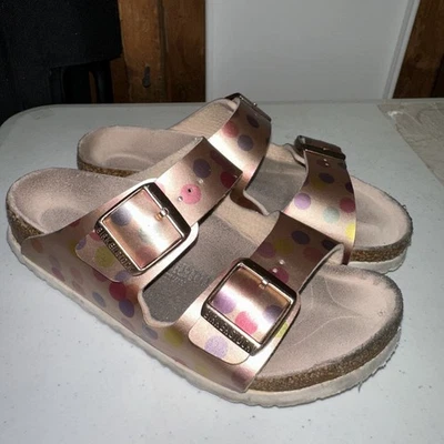 Birkenstock Arizona Electric Metallic Dots Sandals Girls Size 33 - Image 1 of 4