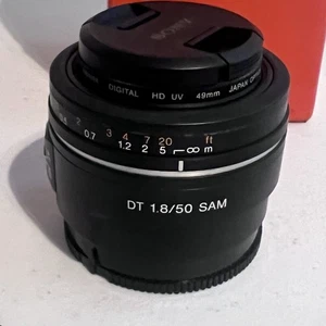 Sony Camera Lens Fe DT 50mm f1.8 SAM lens (Model No. SAL50F18) - Picture 1 of 5