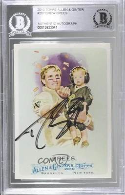 BAS 2010 Topps Allen & Ginter's Drew Brees #287 Authentic Auto - Image 1 of 2