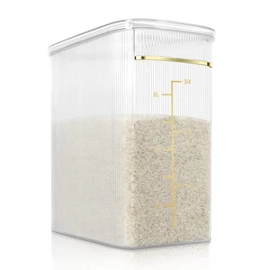 Rice Storage Container 20 Lbs, Crystal-Clear Large Food Container Rice Holder... - Picture 1 of 7