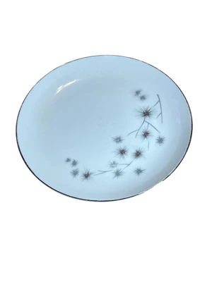 Plato de ensalada Creative Fine China 1014 Japón 9 pulgadas blanco/gris Starburst borde plateado Foto 1 de 4