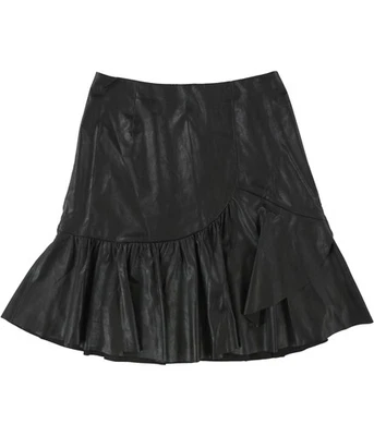 Falda acampanada de cuero sintético para mujer Rebecca Taylor, negra, 0 Foto 1 de 2