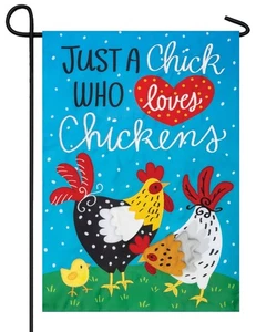 Chicken Chick Applique Garden Flag - Picture 1 of 1