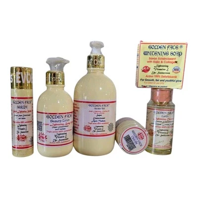 6pcs Golden Face lotion, serum, Shower Gel, Face Cream, Face Cleanser Face Soap  - Image 1 of 4