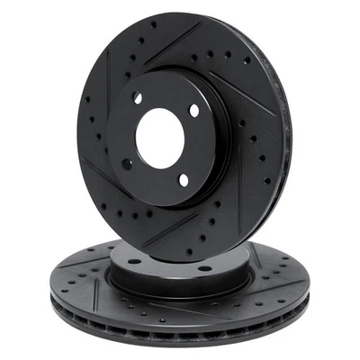 For Mazda B2200 1982-1984 R1 Concepts Drilled & Slotted Front Brake Rotor Set Foto 1 de 3