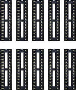 10Pcs 28Pin Dip DIP-28 Socket Pcb Mount Connector IC DIP28 Narrow 2.54mm Adapter - Picture 1 of 5