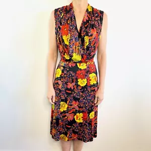 Erdem Size 10 multicolored Floral sleeveless Jersey Dress Designer - Picture 1 of 19
