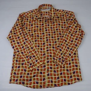 Jhane Barnes Button Platinum Collection Daunenhemd bunt geometrisch Größe M - Bild 1 von 10